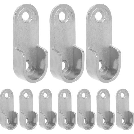 Vis pour tringle à vêtements : 10 paires de supports en alliage zinc, design compact et stabilité (1/5)