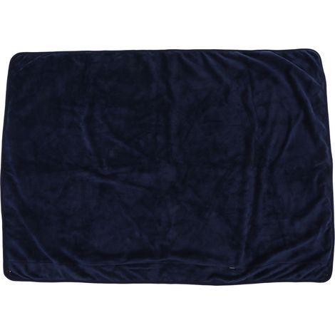 Couverture bébé douce chaude anti-rétrécissement double face en peluche portable châle pour maison bureau bleu marine (1/5)