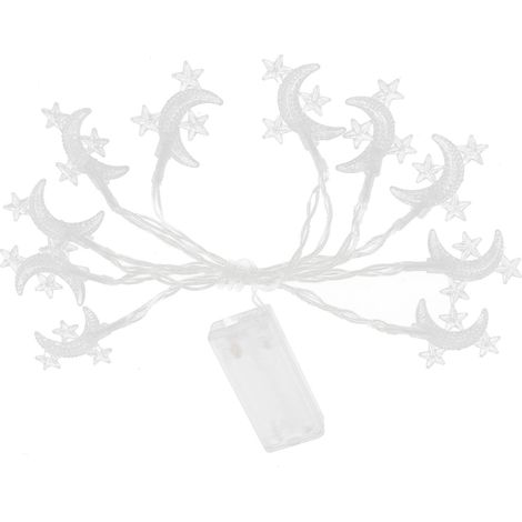 3 guirlandes lumineuses 10 LED lune étoile suspension décoration maison jardin cour extérieur (1/5)