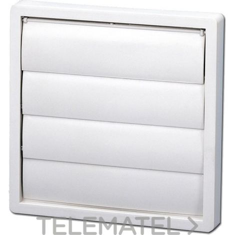 Rejilla de ventilación blanca ø152 con persiana para secadora o VMC