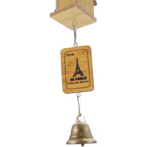 Carillon éolien japonais style chalet, tubes musicaux pour extérieur, cadeau en bois, couleur bois naturel (1/5)