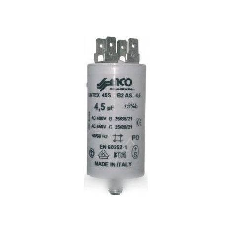 4,5UF-400/450V CONDENSATEUR FIXATION ECROU CENTRAL POUR MOTEUR