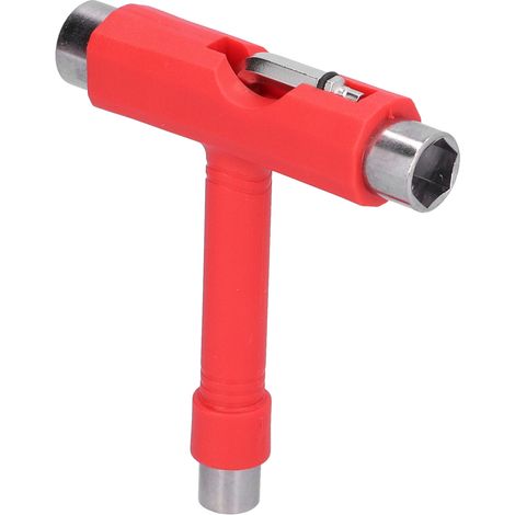 Outil de skate multifonction portable, kit de clés hexagonales en T, visserie rouge (1/5)