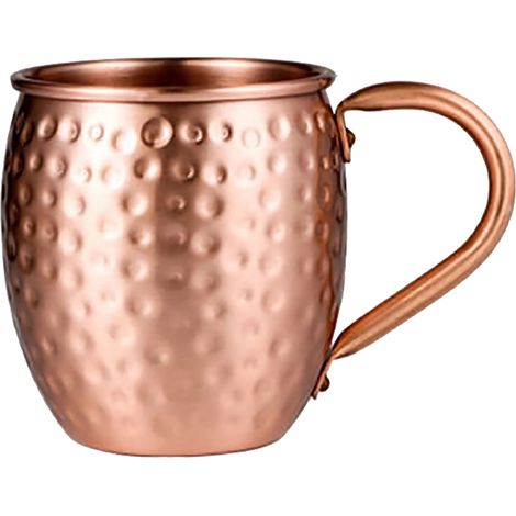 Mug En Cuivre Pur - Forme Tambour - Finition Martelée - Pour Cocktails Et Boissons Fraîches - Lot De 4