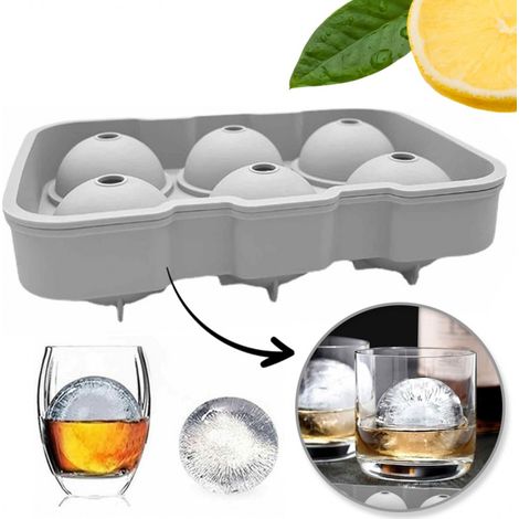 Silikon-Eiswürfelformen, für 6 große Eiswürfel, grau FNL01