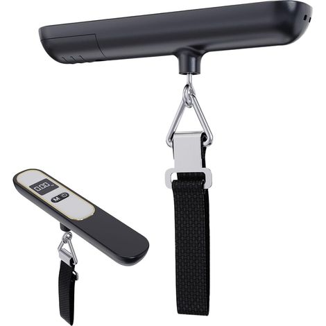 Balanza para equipaje con capacidad de pesaje de 50 kg, gancho y pantalla LCD. (1/5)