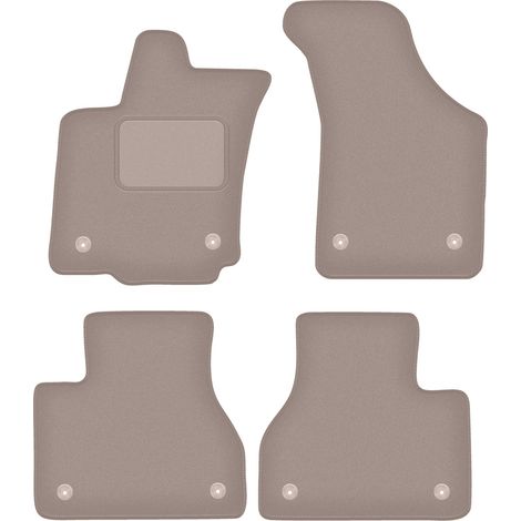 Alfombrillas de terciopelo para coche: VW Phaeton sedán con extintor (2002-2016) beige (1/5)