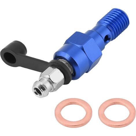 M10x1.25mm moto frein matre-cylindre étrier vis de purge mamelon Banjo boulon bouchon anti-poussière bleu (1/5)