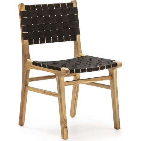 Stuhl 50x56x87 Holz Teak / Outdoor Nylon Stoff / Sofa, Sessel, Chaisspour alle Stile, um zu Hause eine Note zu verleihen (1/4)
