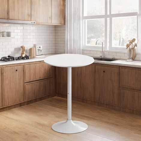 Table de bar blanc en acier 60 x 60 x 102 cm (1/5)