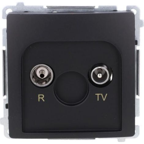 Presa terminale per antenna Simon Basic R-TV, separata (modulo), 1 ingresso: 5-862 MHz nera BMZAR1/1.01/49