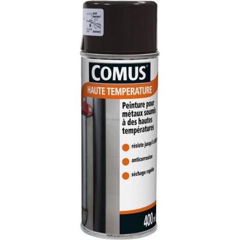 Comus – Aérosol haute température 400ml – Résistance jusqu'à 650°C – Finition mat – Buse à jet plat orientable pour application précise (1/2)