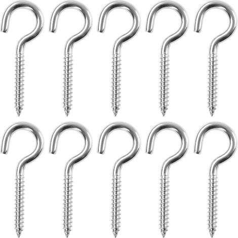 10 Pcs Crochets a Visser M6, Crochets Visseurs Acier Inoxydable 304 (1/5)