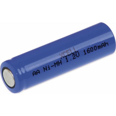 Batterie rechargeable XCell NiMH, cellule industrielle, AA, Flat-Top, 48,4x14,5mm, 1,2V/1600mAh