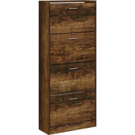 Maison Exclusive - Zapatero madera contrachapada roble ahumado 63