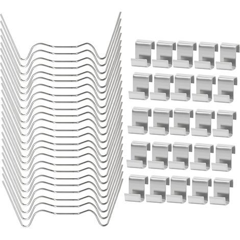 Lot de 50 clips en acier inoxydable pour verre (clips de vitrage 25 W et 25 clips Z), crochets de rechange pour vitre de fenêtre