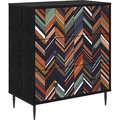 Cajonera OMMEN Estampado geométrico 66 x 36,5 x 76 cm vidaXL (1/5)