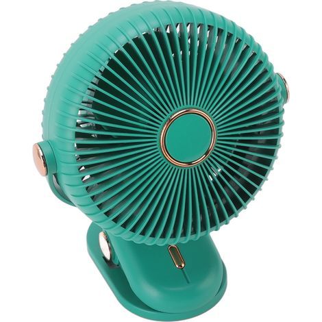 Tischventilator zum Anklemmen, 3 Geschwindigkeitsstufen, sicheres Design, kompakt und tragbar, ideal für Zuhause, Studentenwohnheime und Kinderwagen (grün). (1/5)