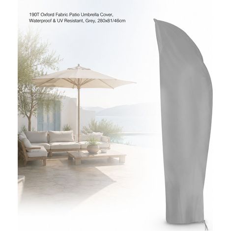 Telo di copertura per ombrellone Toivize 280x30/81/46cm - Impermeabile - Resistente ai raggi UV - Oxford 190T Grigio per giardino (1/4)