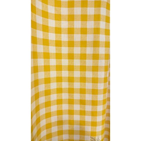 Rideau à Œillets OSLO Carreaux Jaune & Blanc 140 x 250 cm - 140x250cm - Jaune