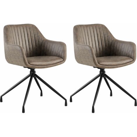 Lot de 2 chaises de salle à manger en velours gris à piétement étoile en métal noir – Chaise confortable style contemporain 100007819 (1/5)