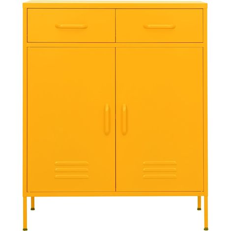 Armadietto Giallo Senape 80x35x101,5 cm in Acciaio DAS949249 (1/5)