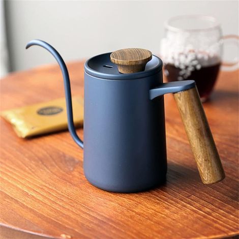 Cafetière à filtre vertical avec poignée en bois massif et col de cygne fin, 350 ml