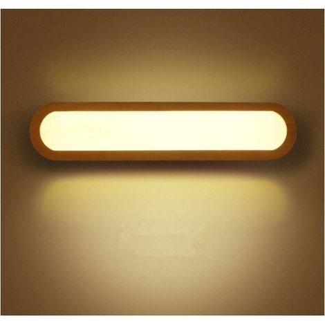 Applique a LED, Applique per camera da letto, Applique a LED per interni, Lampada da parete a LED in legno dimmerabile, per camera da letto, soggiorno, ufficio, corridoio, scale, bagno (45 cm) (1/4)