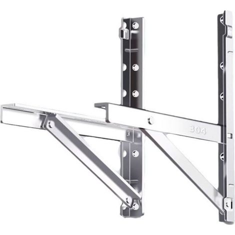 Support d'unité extérieure de climatiseur acier inoxydable 304 – Structure triangulaire stable – Capacité 100 kg – Compatible Midea et Gree (1/4)