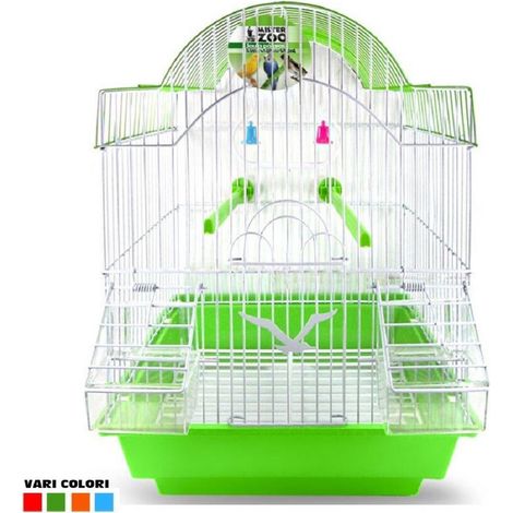 TrAdE Shop Traesio - Gabbia Uccelli Canarini Pappagalli Forma Pagoda Con Accessori Vari Colori - (1/2)