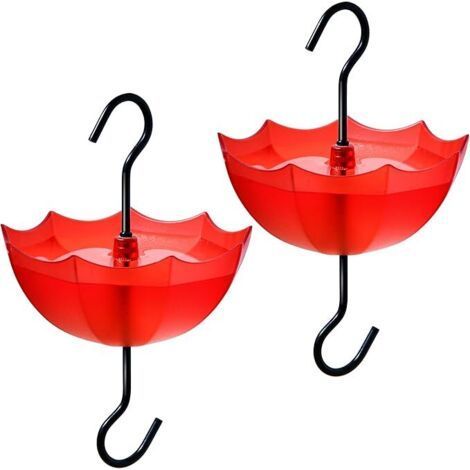 Fossé de fourmis pour mangeoires à colibris et mangeoires à orioles, 5 oz x 2 paquets de protection contre les fourmis parapluie rouge en vrac,crochet accessoire pour mangeoire à colibris (1/5)