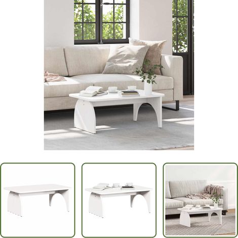 Table basse rustique - Table basse Blanc 80 x 50 x 31 cm Bois massif en pin (1/5)