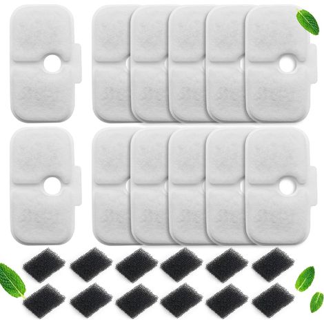 Filtres de rechange pour fontaine à eau 12 pièces avec éponges compatible PETLIBRO Dockstream PLWF005 PLWF105 PLWF115 PLWF305 (1/5)