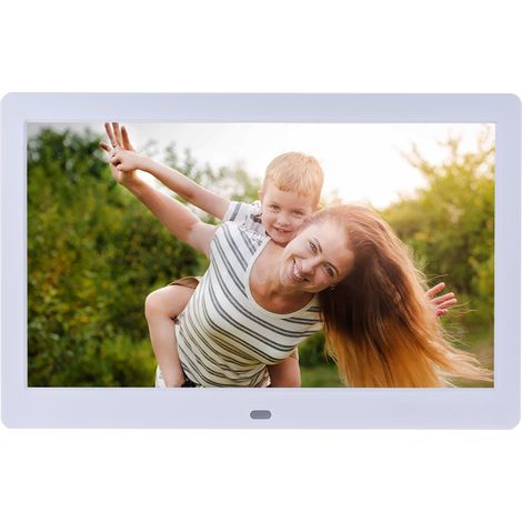 Marco de fotos digital de 10 pulgadas con pantalla LCD de 1024x600, vídeo, MP3, MP4, mando a distancia, calendario y despertador: regalo ideal para la familia. (1/5)