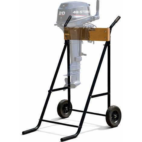 Relaxdays Supporto per fuoribordo, stoccaggio e trasporto, per motori a gambo lungo fino a 100 kg, acciaio, nero