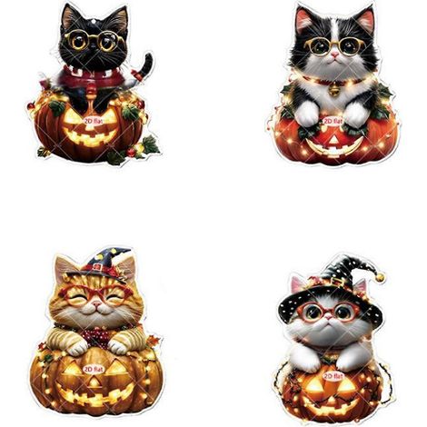 Schwarze Skelettkatze als Acryl-Hängefigur – Halloween-Deko für Auto, Rückspiegel, Zuhause, Tasche & Geschenk (1 Stück) Mehrfarbig (1/5)