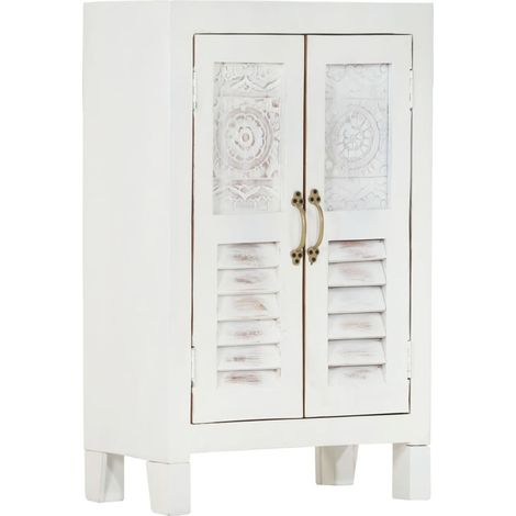 Buffet,Placard de cuisine,Meuble de rangement blanc 55x30x90 cm bois massif d'acacia -TZ17854 (1/5)