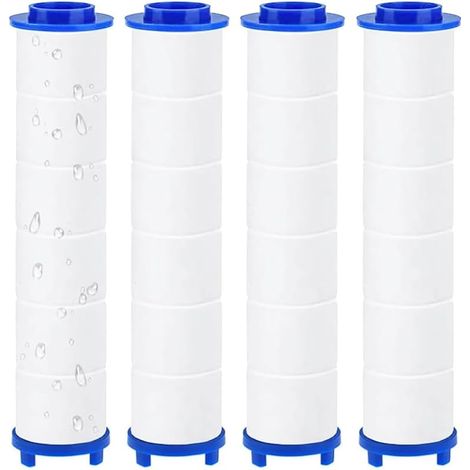 4 Pièces Filtre Pommeau de Douche pour Anti Calcaire Douchette avec Filtre, Filtre douchette de amovible, Chlore et le Fluorure et La Filtration Des Particules (Avec des billes minérales) (1/5)