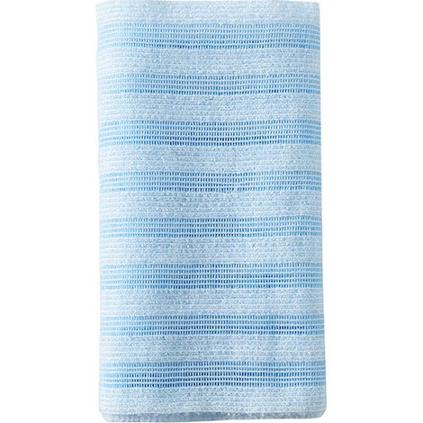 Lot de 2 Grandes Serviettes de Bain en Coton Doux - Motif Rayures Bleues - Absorbantes et Légères pour Salle de Bain, Plage et Piscine
