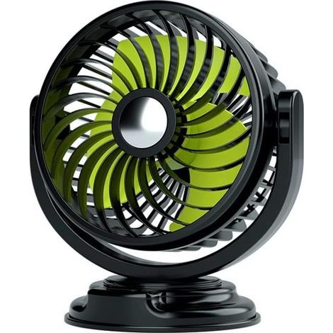 Tragbarer Fahrzeugventilator, 360° drehbarer Tischventilator, 12V leiser Elektroventilator, Zigarettenanzünderstecker, für Auto, LKW, SUV, Luftzirkulationsventilator (1/5)