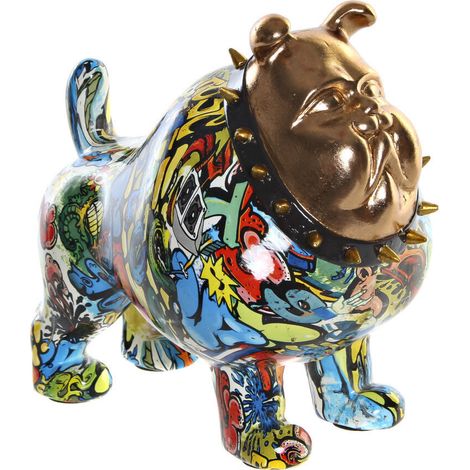 DKD Home Decor Figurine Bulldog Multicolore Doré 21x16x20,5 cm (1/3)