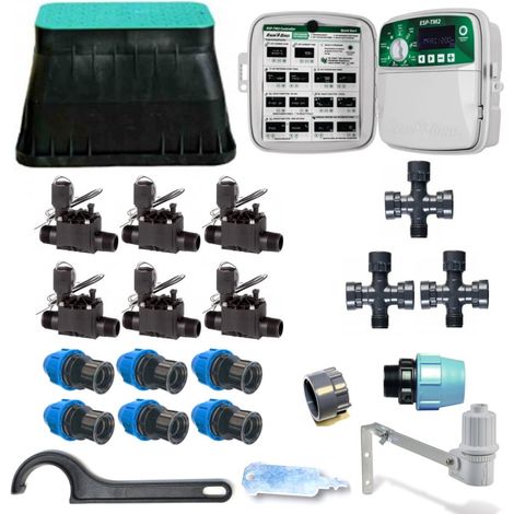 Kit irrigazione Rain Bird a 6 zone con programmatore da esterno