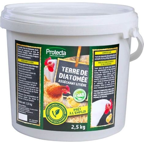 Terre de diatomée 2.5 kg – Poudre asséchante 100% naturelle – Répulsif anti-insectes et animaux – Efficace contre puces et cafards – Protecta