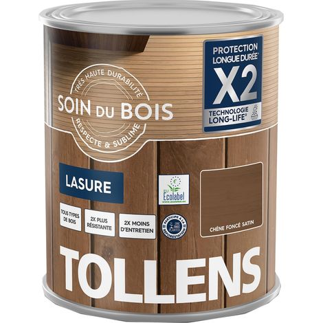 Lasure Ultra Résistante Adhérence Renforcée Protège et Décore Protection Anti-UV Technologie LONG-LIFE Satin Chêne Foncé 1 L (1/5)
