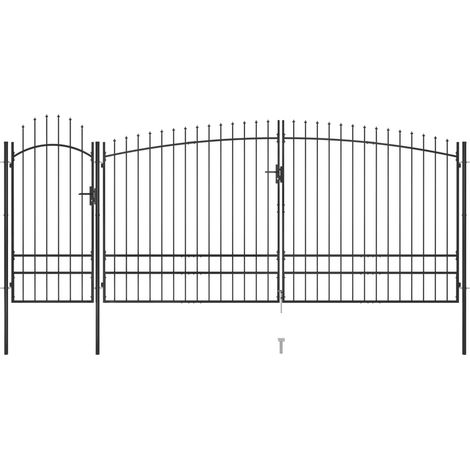 vidaXL Cancello da Giardino con Punta a Lancia 5x2,45 m Nero (1/5)