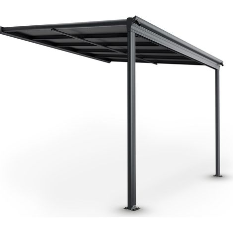 Tetto Borneo Grigio scuro 3 x 3 m Tetto in alluminio per la protezione dalla pioggia e dal sole (1/3)