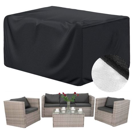 Funda para muebles de 152x104x71cm color negro, resistente al agua. (1/5)