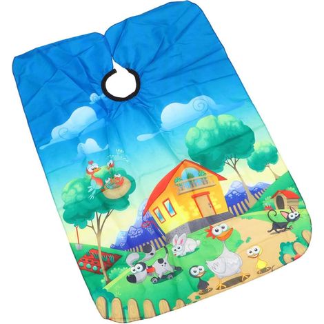Children's Hairdressing Apron, Children's Haircut Cape, Barber Apron, Waterproof Hairdressing Cape for Children, Hairdressing Salon Cape (Animal Style), Multicolored, L (1/5)
