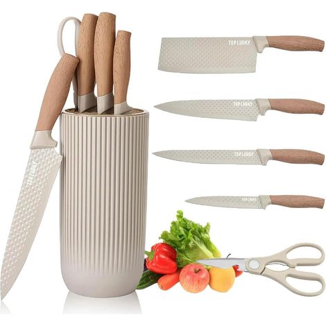 6-teiliges Küchenmesser-Set, scharfe Edelstahlmesser, Antihaftbeschichtet, mit (1/5)