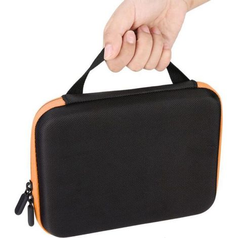 Boîte Organisateur Huiles Essentielles - 63 Fentes - Insert Mousse - Poignée Transport - 21,6 x 17,3 x 4,8 cm - Orange (1/5)